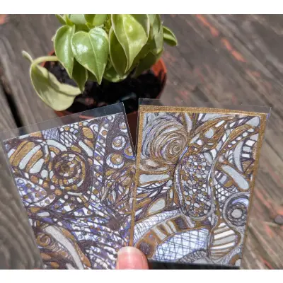 Metallic Abstract Bundle aceo art card thumbnail 1