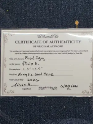 Fried Egg aceo art card thumbnail 2