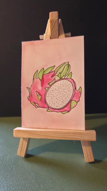 A little fruity: Dragonfruit aceo art card