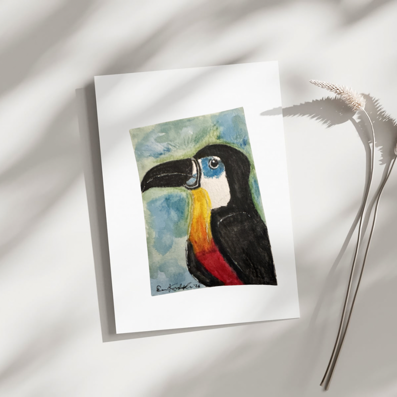 Portrait of a Toucan aceo art card