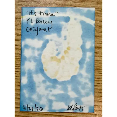 Monarch Caterpillar in the J Position aceo art card thumbnail 2