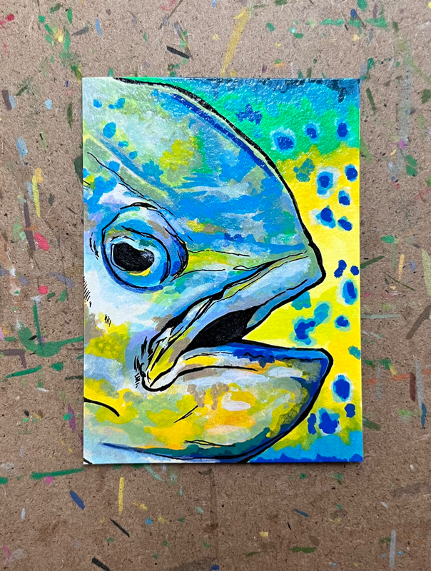 Mahi Mahi aceo art card