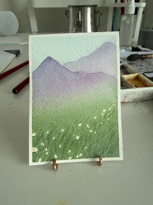 Purple Mountains aceo art card