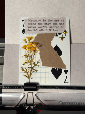 Quote Card #321 by Mazerzine yellow flower Earl William aceo art card thumbnail 1