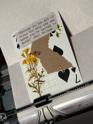 Quote Card #321 by Mazerzine yellow flower Earl William aceo art card thumbnail 2