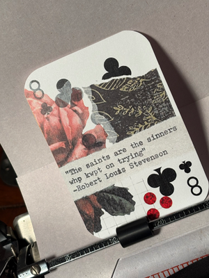 Rose Robert Louis Stevenson quote collage print by Mazerzine aceo art card thumbnail 2