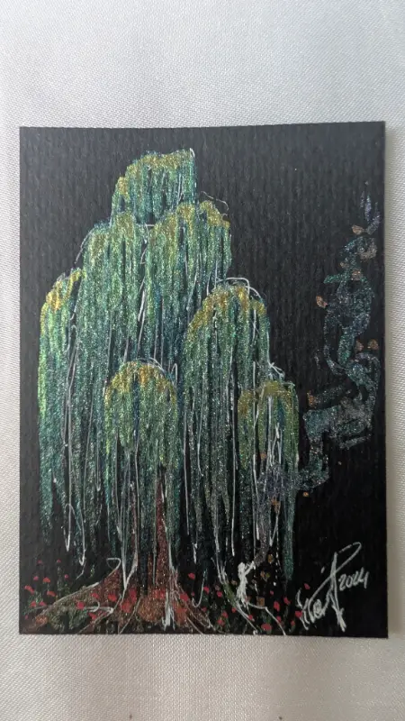 Under the Willow aceo art card