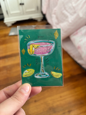Cosmopolitan Cocktail aceo art card thumbnail 3