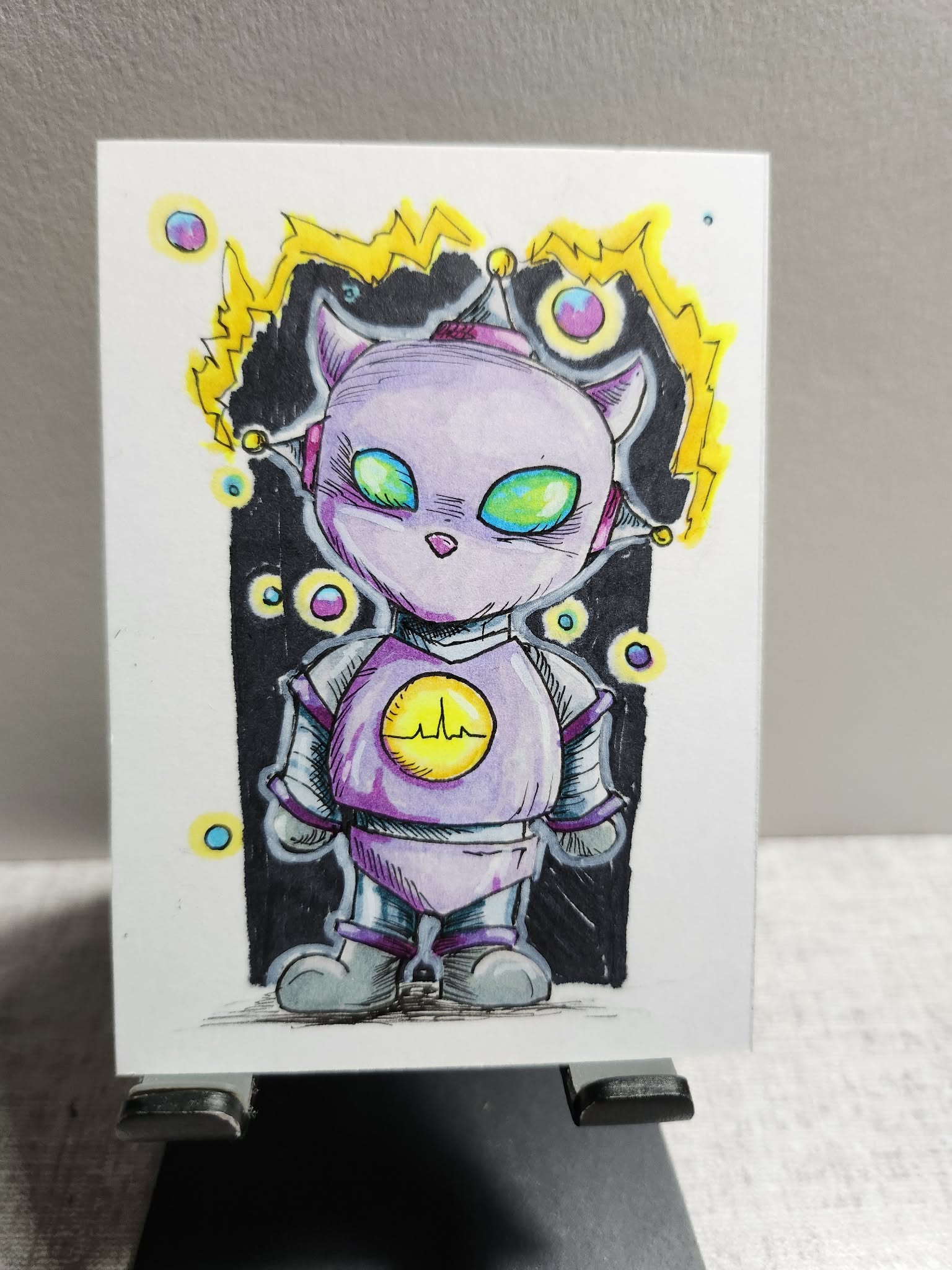 Robo Kitty aceo art card