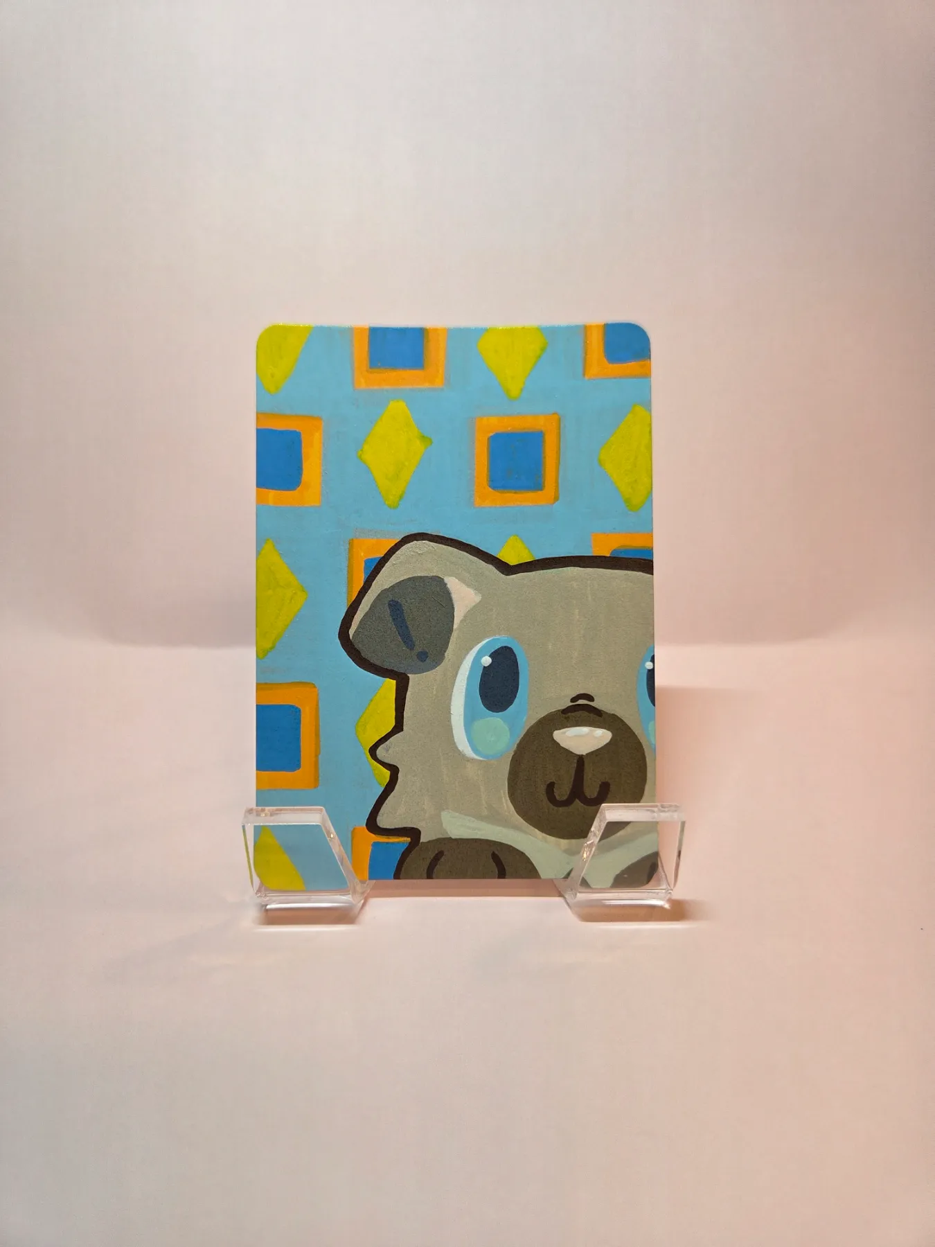 Peeking Pokémon #9: Rockruff aceo art card