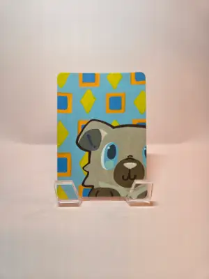 Peeking Pokémon #9: Rockruff aceo art card thumbnail 1