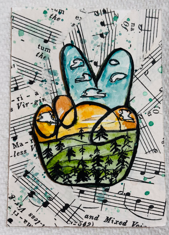 Peace aceo art card