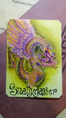 Snallygaster cryptid informational package aceo art card thumbnail 2
