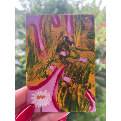 Where Daisies Wander || No. 7 aceo art card thumbnail 1