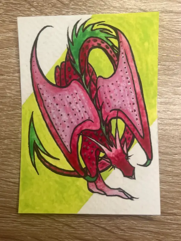 Dragonfruit Wyrm aceo art card