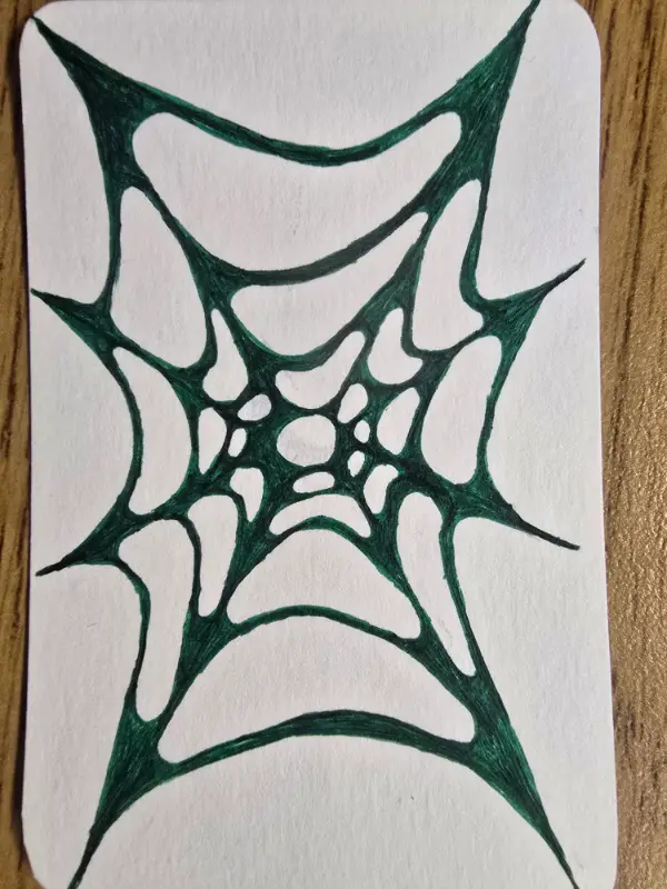 Green webbing aceo art card
