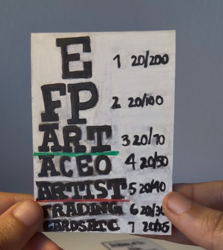 Snellen Eye Chart Medical School Series (Art version) ACEO aceo art card