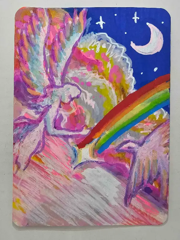 Witnessing the Falling Star aceo art card