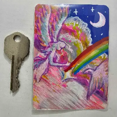 Witnessing the Falling Star aceo art card thumbnail 2