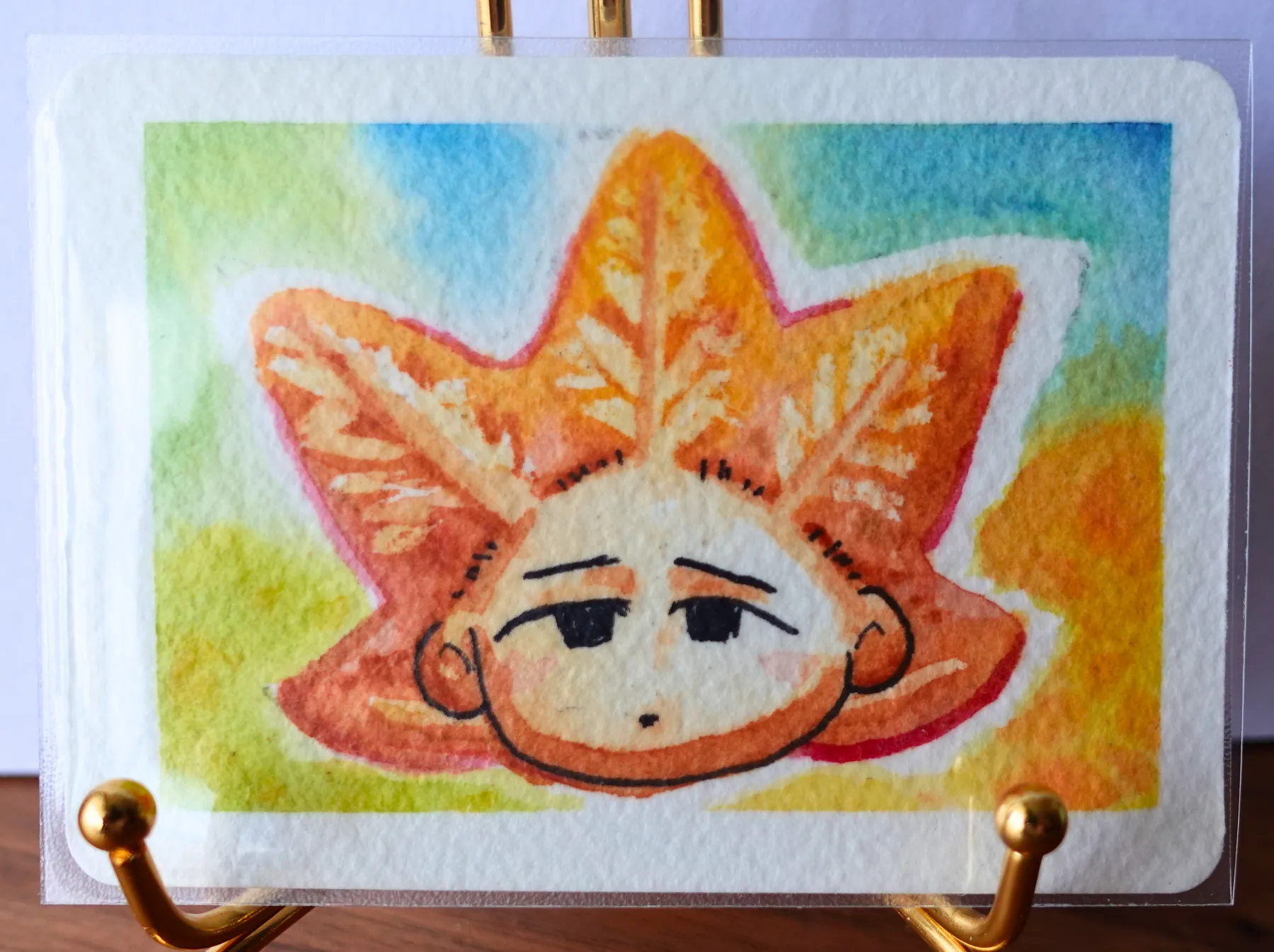 Leaf aceo art card