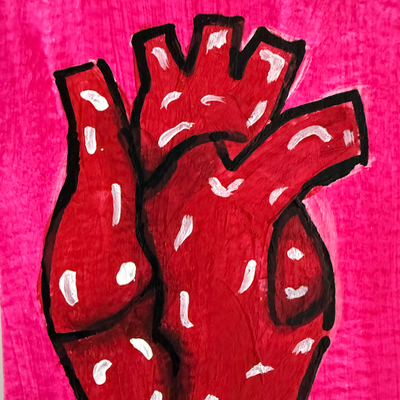 Original Anatomical Heart ACEO | Heartstrings #7/9 aceo art card thumbnail 3