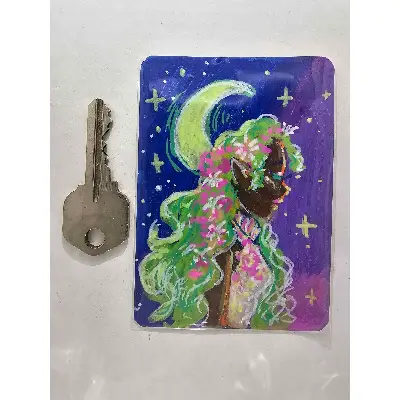 Grassy Hair aceo art card thumbnail 2