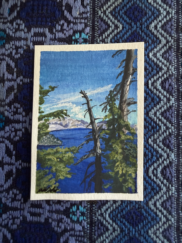 Crater Lake 🌊 aceo art card