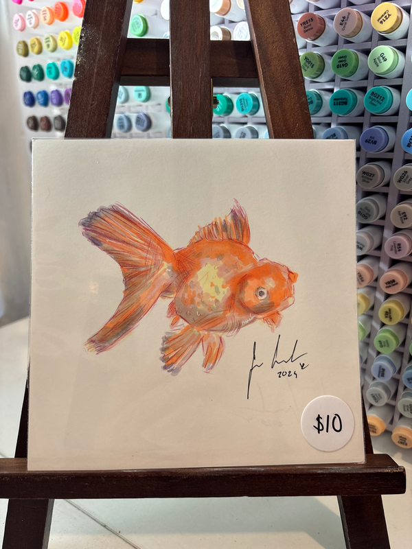 “Swimming Fish” aceo art card