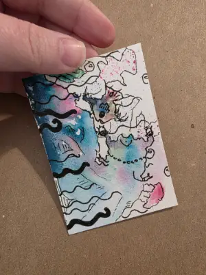 Sea Slug 'And She was a Mermaid' aceo art card thumbnail 2