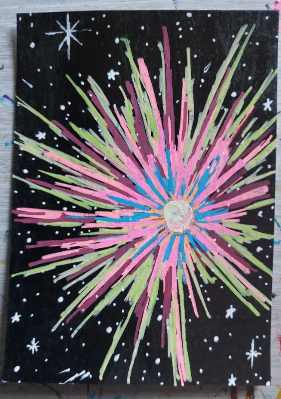 Celestial Explosion aceo art card