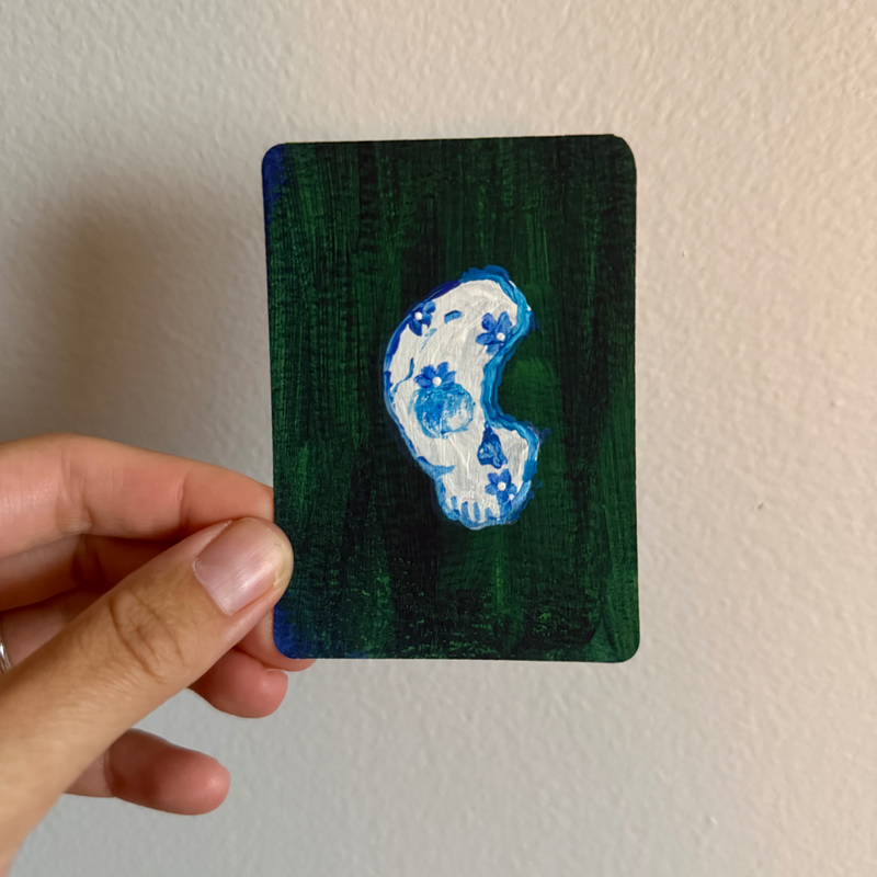 Original Skull ACEO | Blue Skulls Vol. 1 #2/3 aceo art card