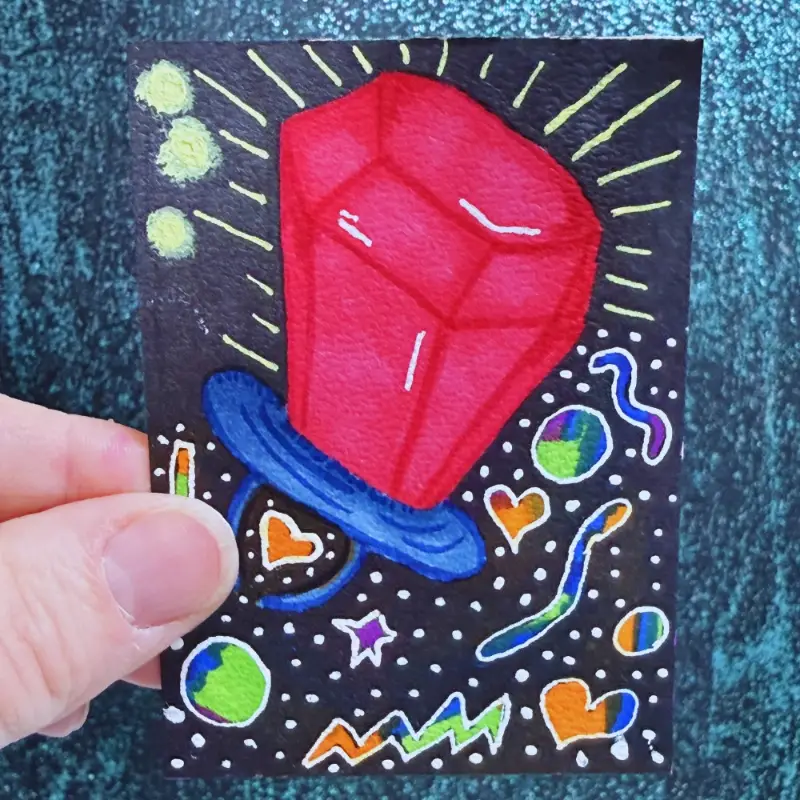 Ring Candy 90s Nostalgia aceo art card