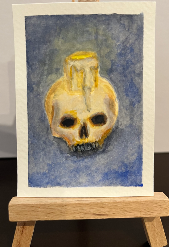 Skull Candle aceo art card