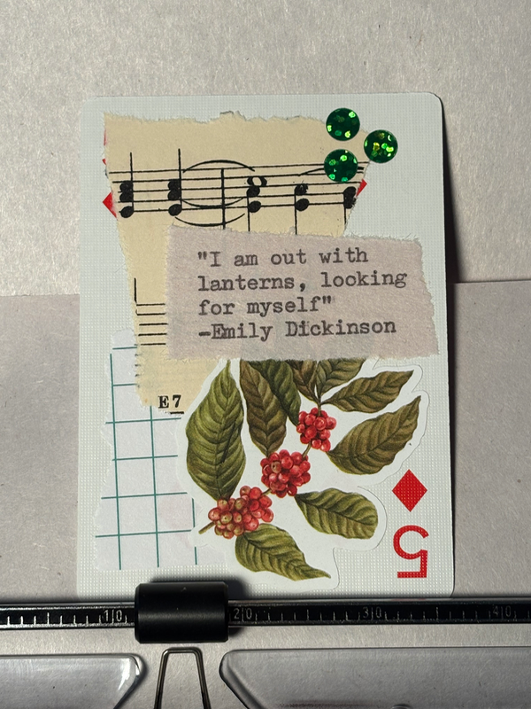 Rainy Day #10 by Mazerzine cherry Emily Dickinson quote aceo art card