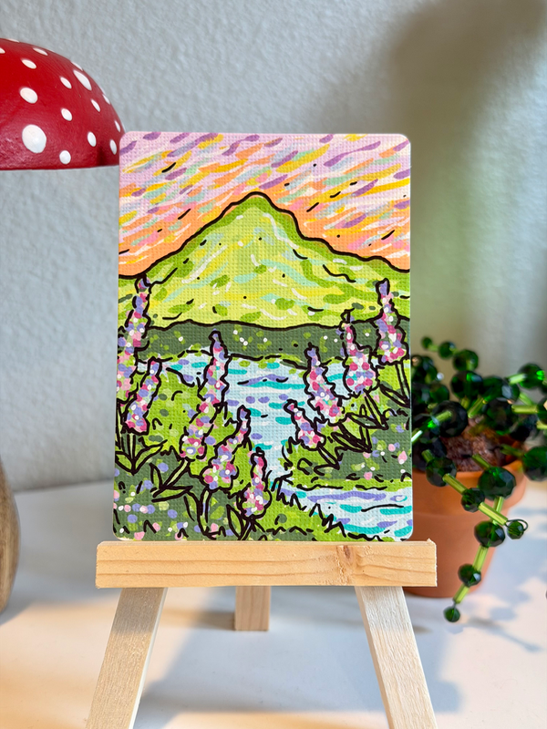 Flowers by the Stream aceo art card