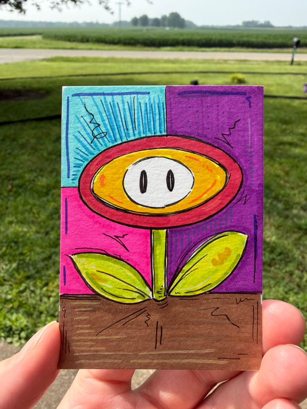 Flower Power aceo art card