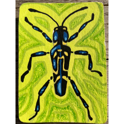 Wasp Beetle aceo art card thumbnail 1