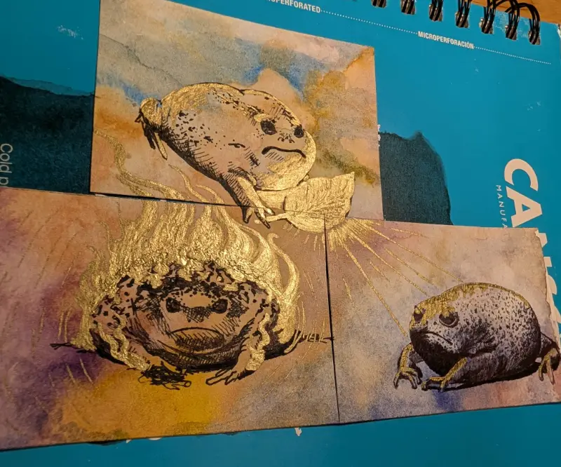 Rainbow Rain Frog Collection aceo art card