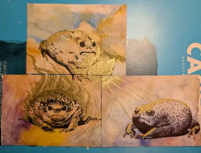Rainbow Rain Frog Collection aceo art card thumbnail 2