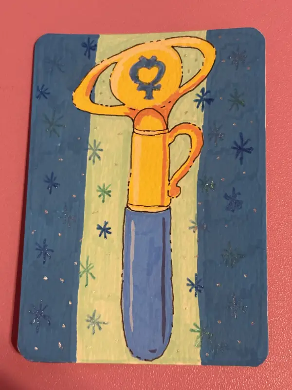 Sailor Mercury Transformation Pen aceo art card