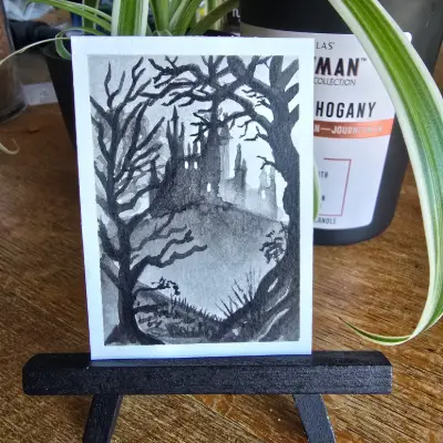 Gothic Castle 1 aceo art card thumbnail 3