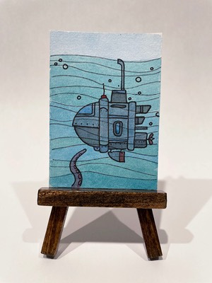 Under Seas aceo art card thumbnail 2