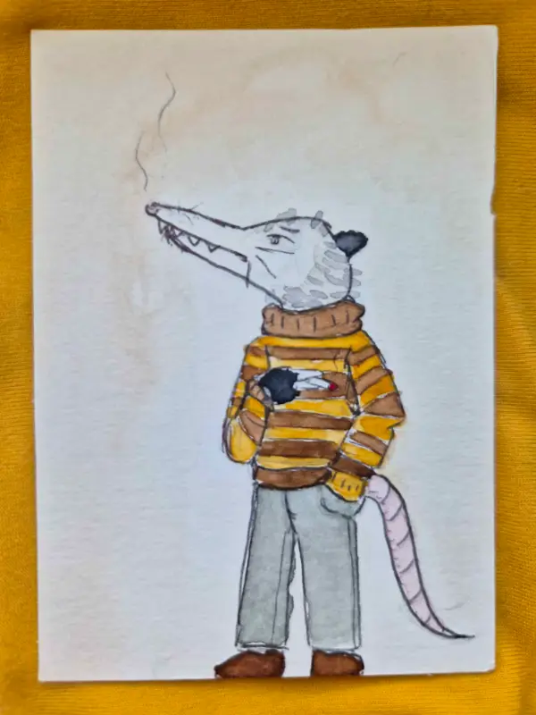 Smoke Break aceo art card