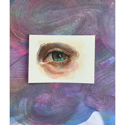 Watercolor eye aceo art card thumbnail 1