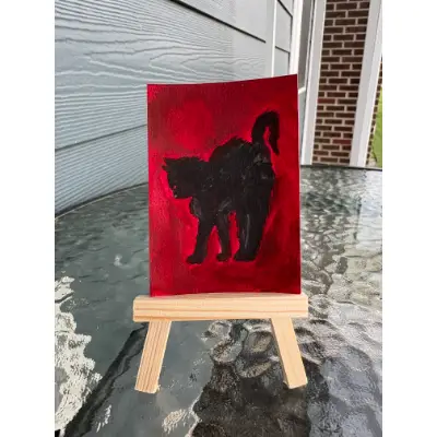 Curious Cat (1/3) aceo art card thumbnail 2
