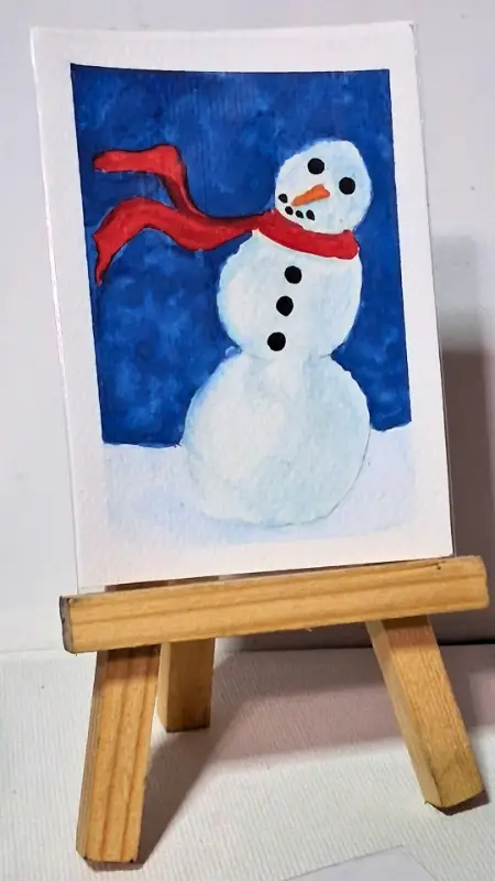 Armless Snowman #4 aceo art card