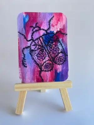 Rasp-Beetle – ACEO Original (Berry Cute Collection 7/8) aceo art card thumbnail 1