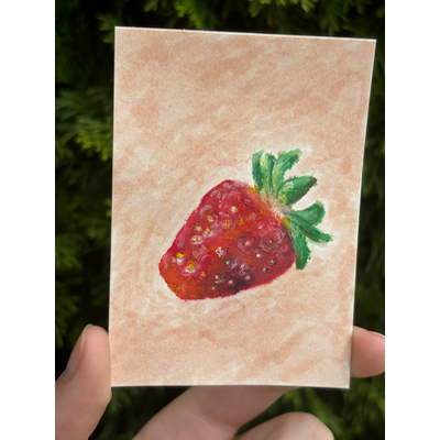 Sweet Strawberry (Fruits of Summer series) aceo art card thumbnail 1