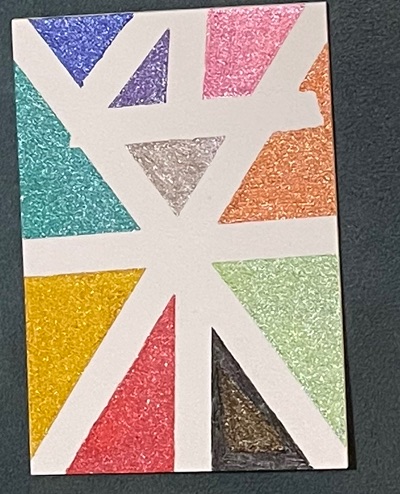 Glitter Geometry aceo art card