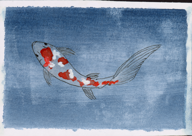 Koi Series One, No. Five aceo art card
